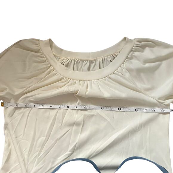 Vintage Ivory Two Piece Set Long Sleeve Blouse & Midi Skirt Women’s Small - Picture 12 of 12